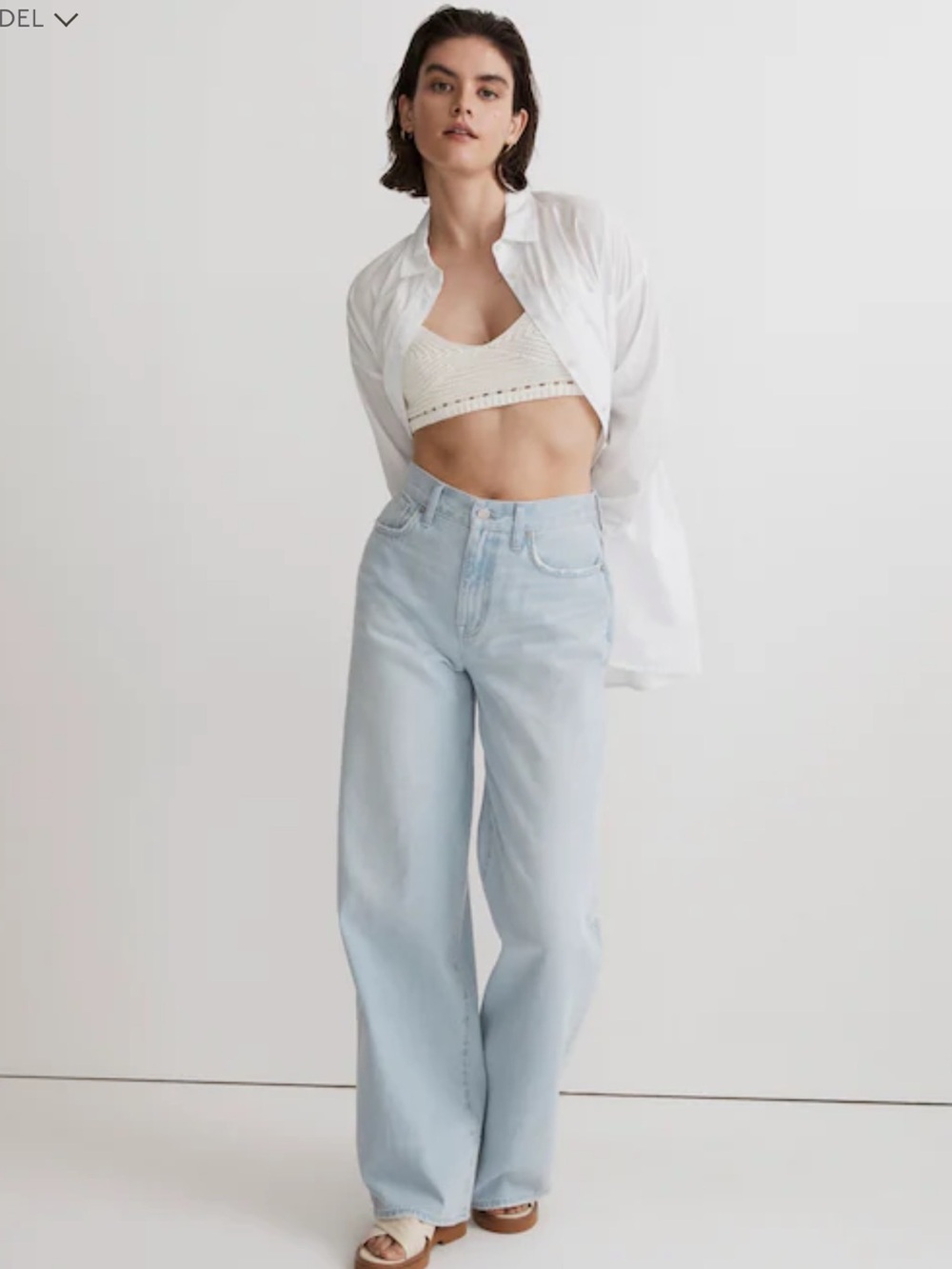 NEW Madewell High Rise Superwide Wide Leg Jeans Pants. 100% Cotton. Size 28.